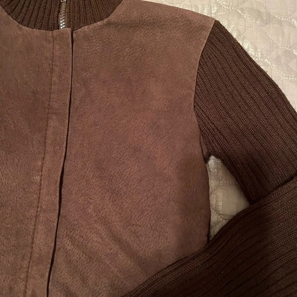 RUE21~VINTAGE~SUEDEBROWN SWEATER/JACKET~S-M - Picture 9 of 11